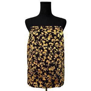 Club Monaco Velvet Burnout Camisole Top Cami Silk Blend Black & Gold Medium